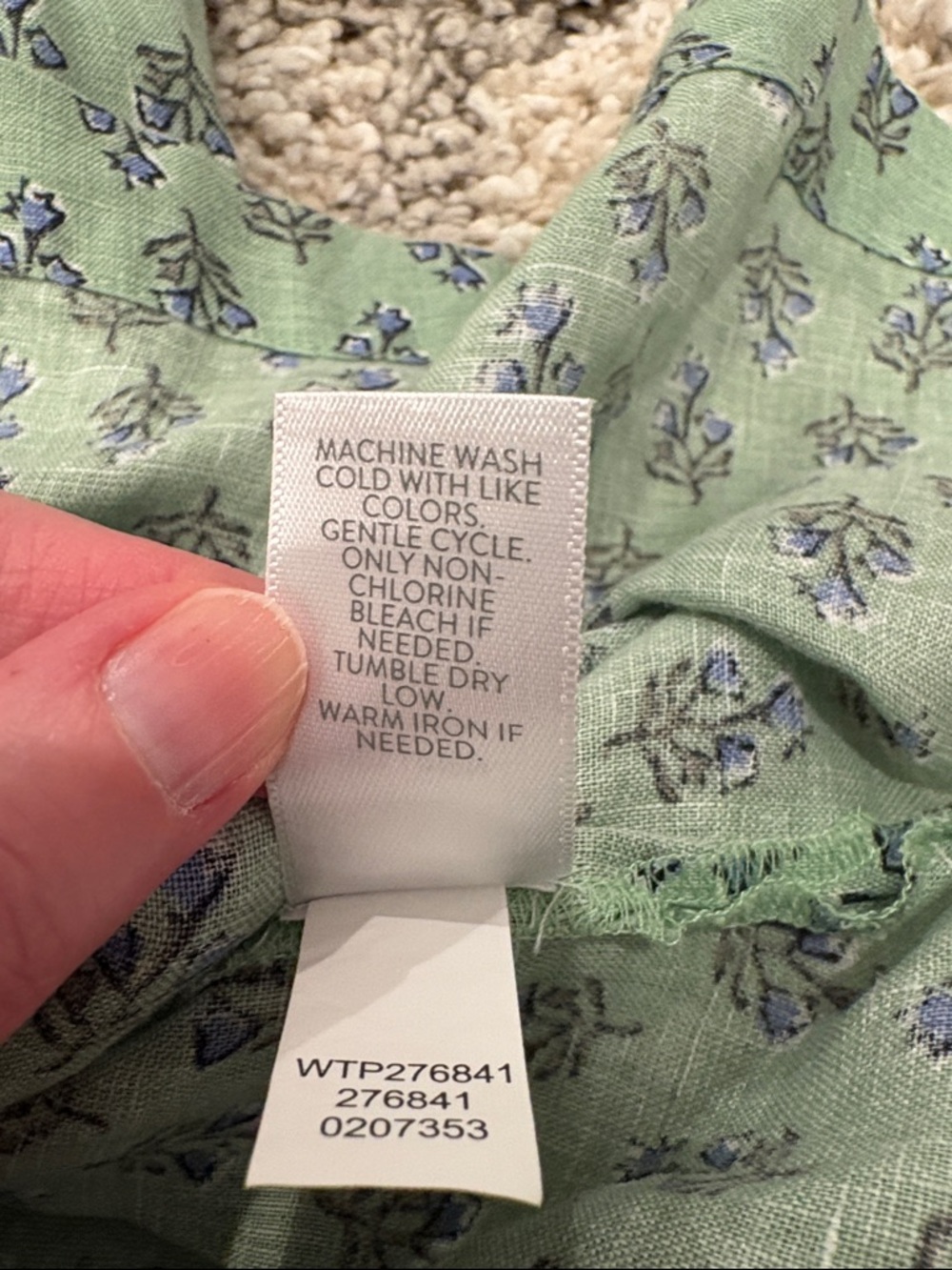 J. Jill Pure Jill 100% Linen Sleeveless Tunic Green Floral Print Size Small - Picture 12 of 12